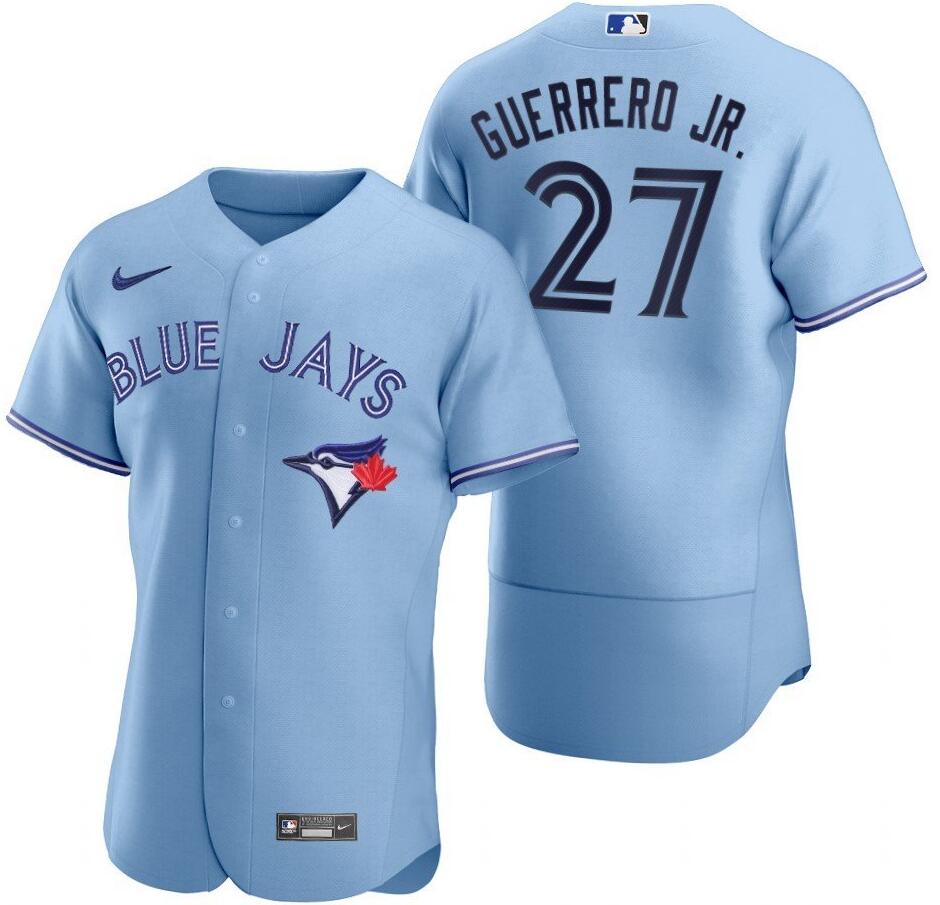 Mens Toronto Blue Jays 27 Vladimir Guerrero Jr.Light Blue Jersey